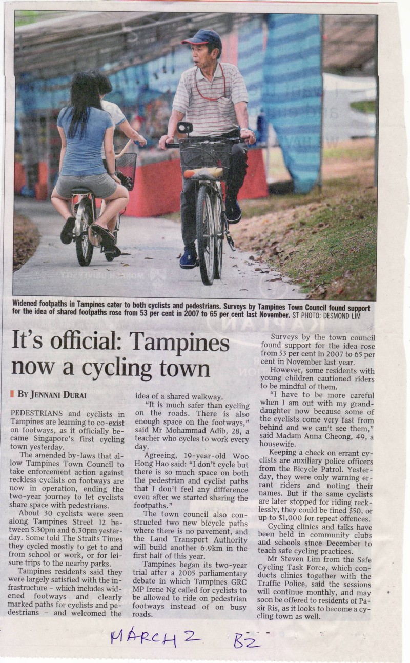 Tampines cycling town