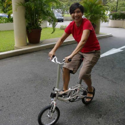 Elvira try JZ88 folding bike