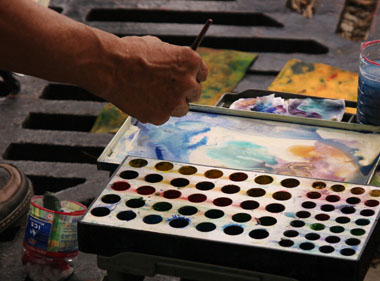 Water color mixing